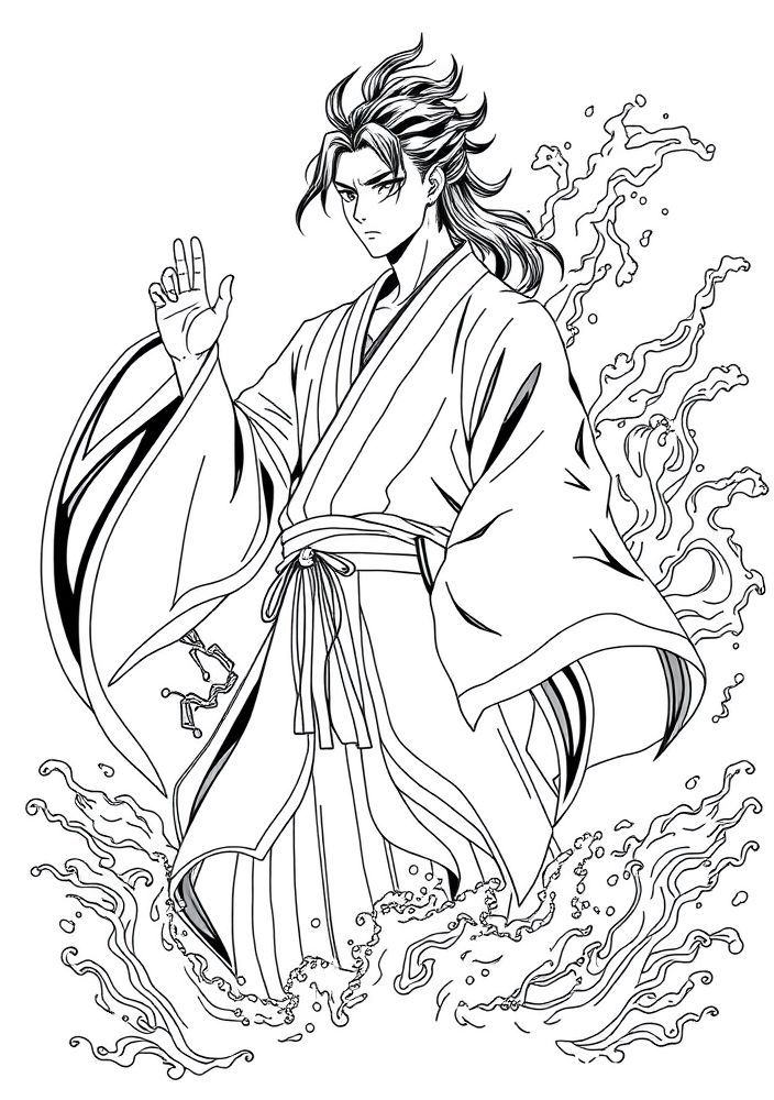 Desenho de Giyu Tomioka para colorir