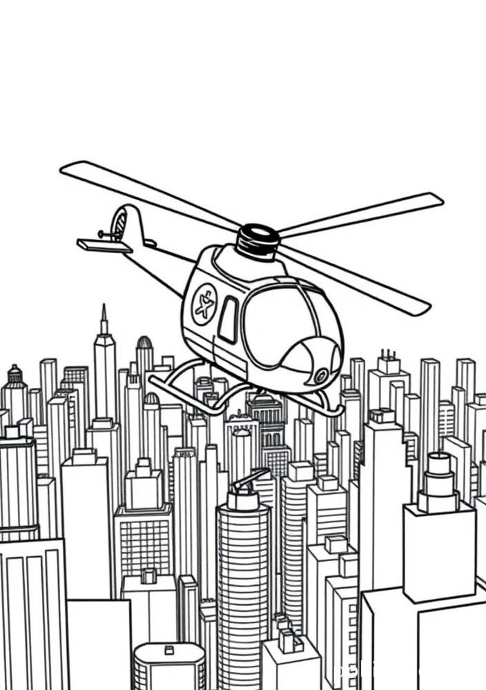 Desenho de Helicóptero para Colorir