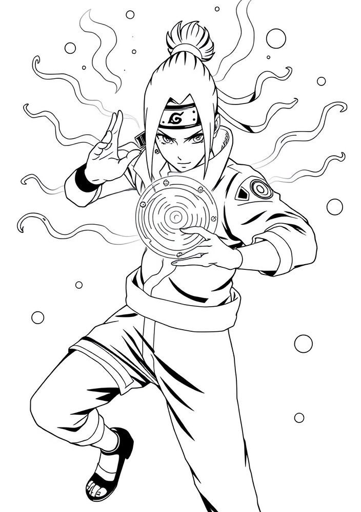 Desenho de Ino usando a jutsu de controle para colorir