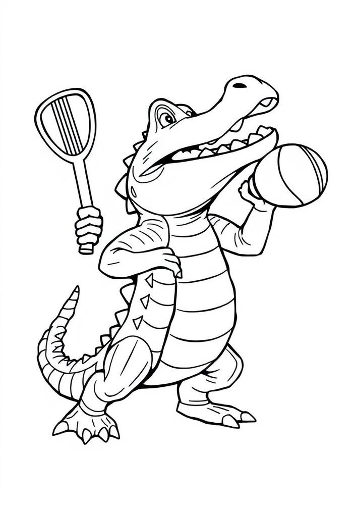 Desenho de Jacaré Esportivo para colorir