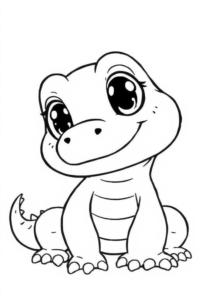 Desenho de Jacaré Fofo para colorir