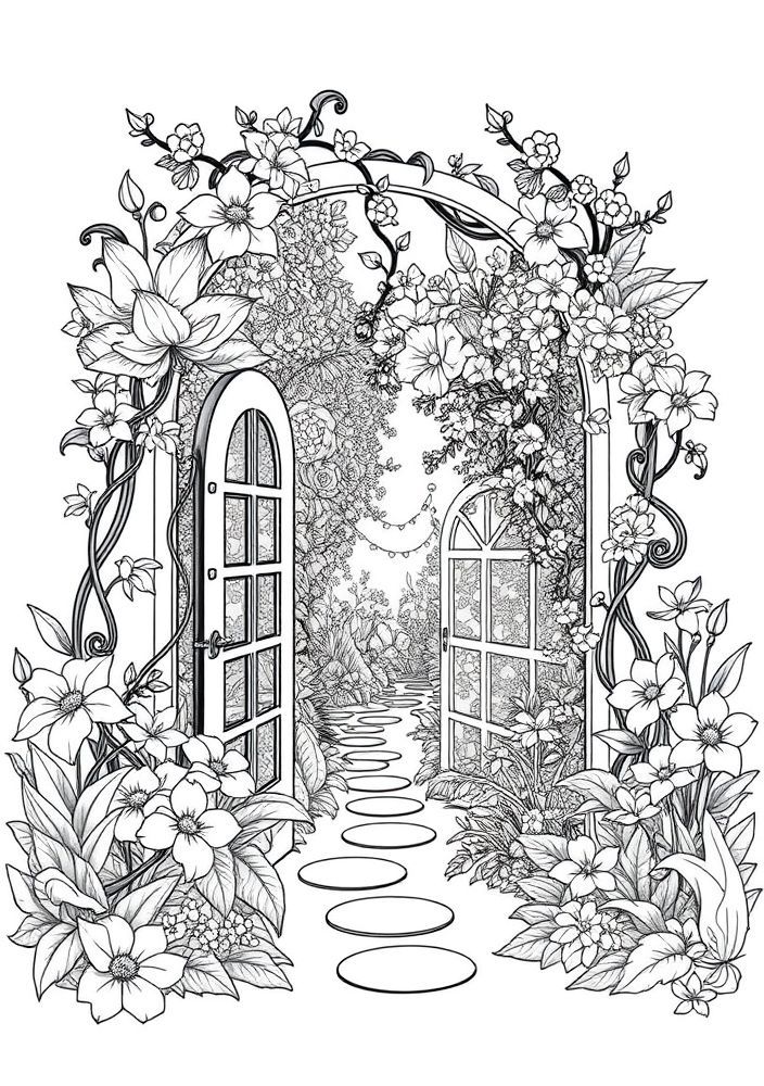 Desenho de Jardim Secreto para colorir
