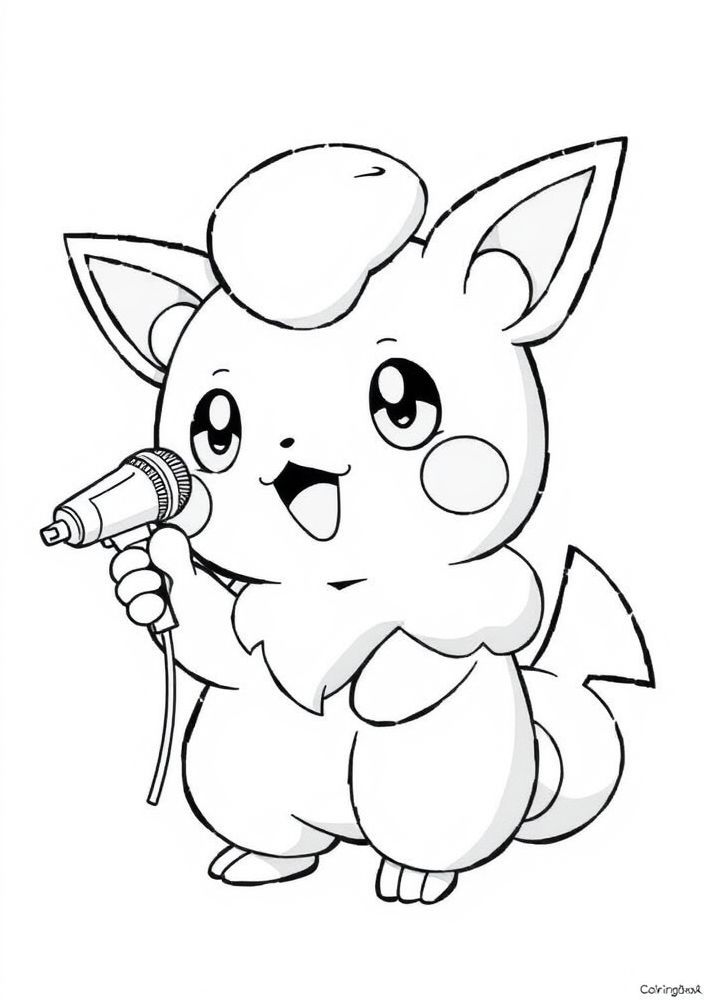 Desenho de Jigglypuff cantando para colorir