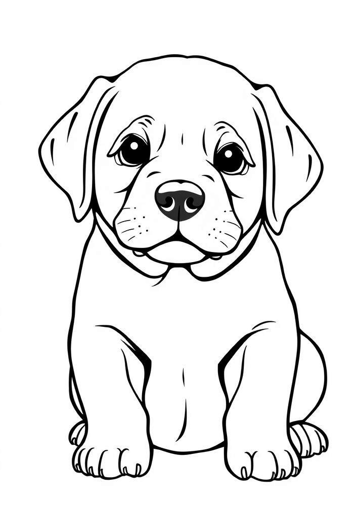 Desenho de Labrador fofo para colorir