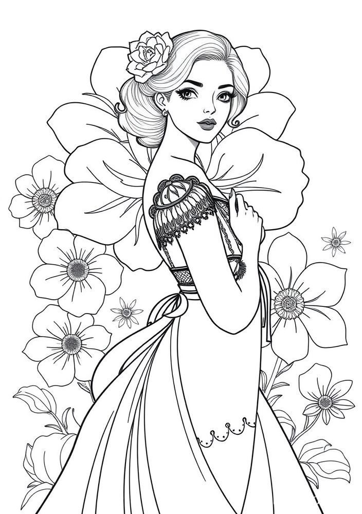 Desenho de Lady Tamayo para colorir