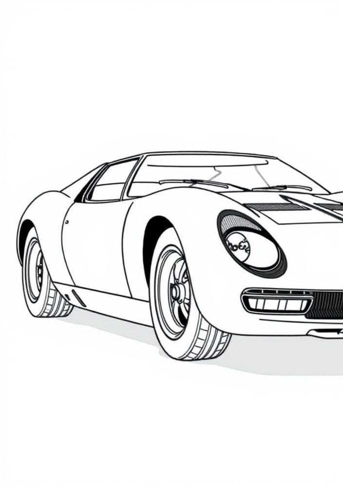 Desenho de Lamborghini Miura para colorir