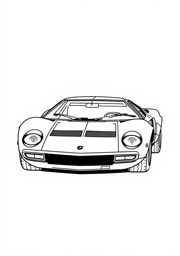 Desenho de Lamborghini Miura para colorir