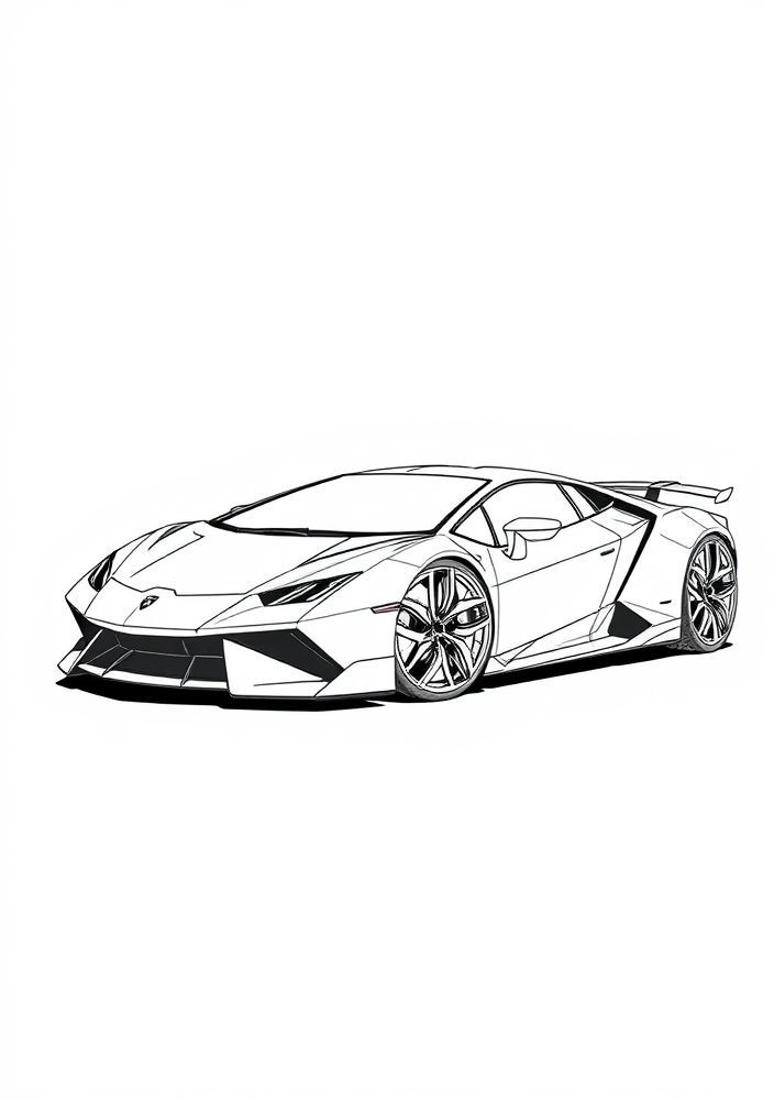 Desenho de Lamborghini futurístico para colorir