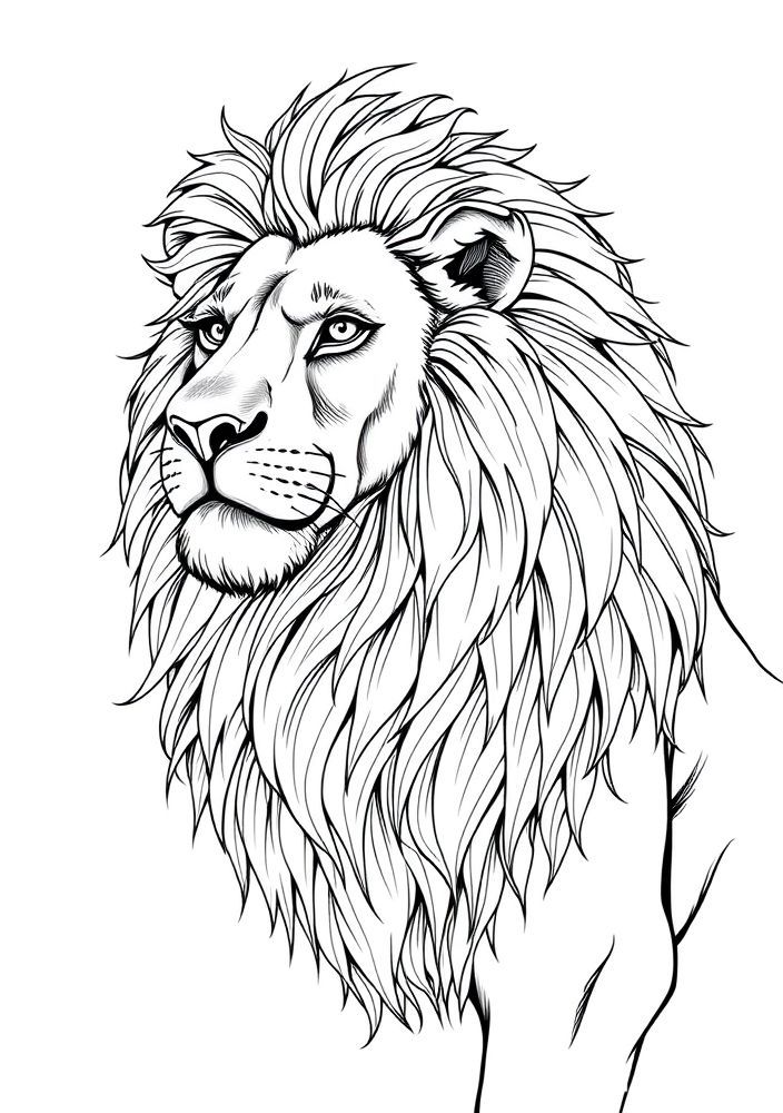Desenho de Leão Majestoso para Colorir