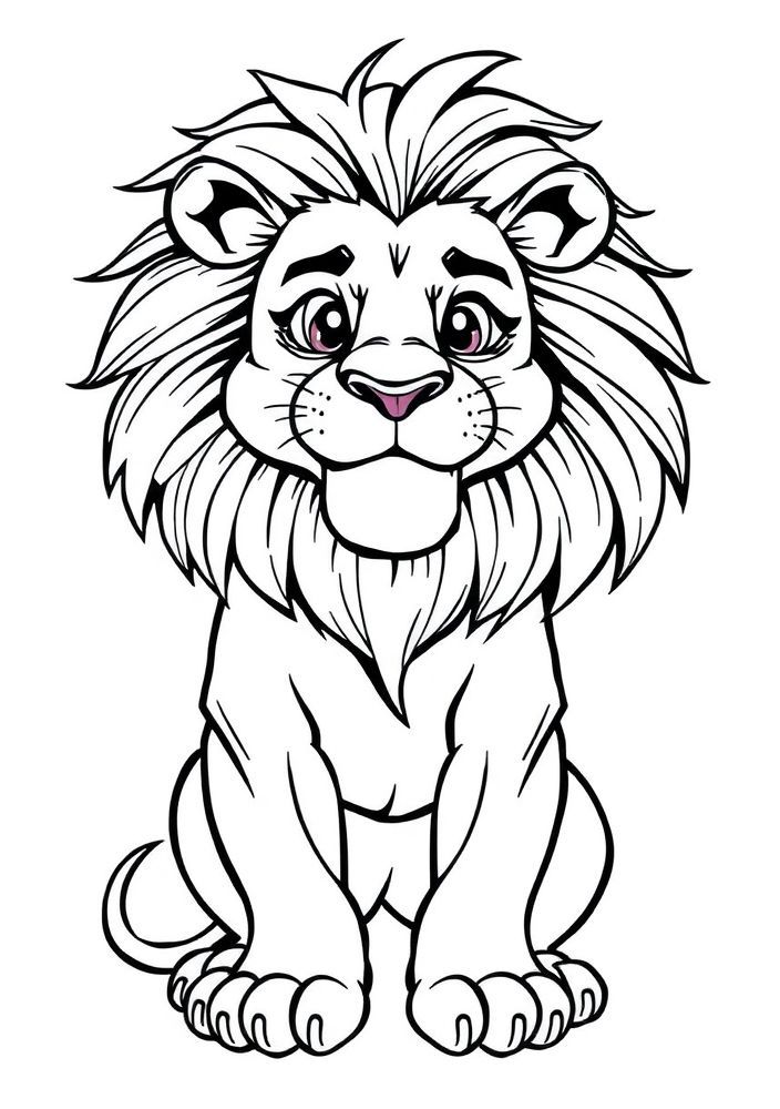 Desenho de Leão em um Mangá para colorir