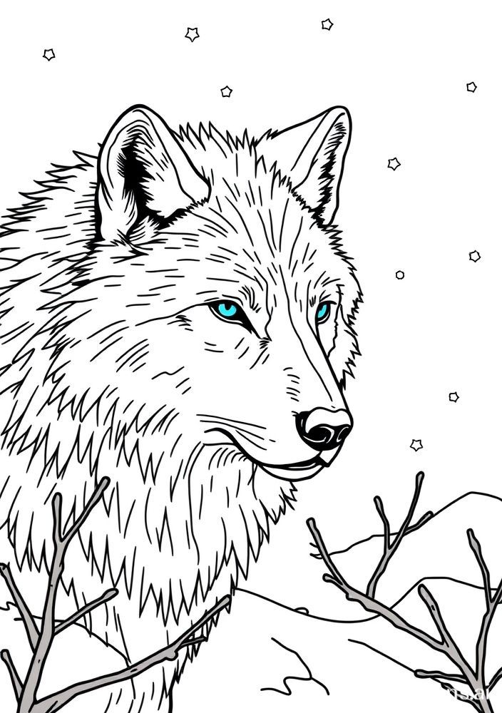 Desenho de Lobo do Ártico Para Colorir