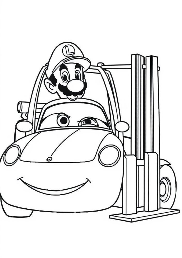 Desenho de Luigi e Guido para colorir