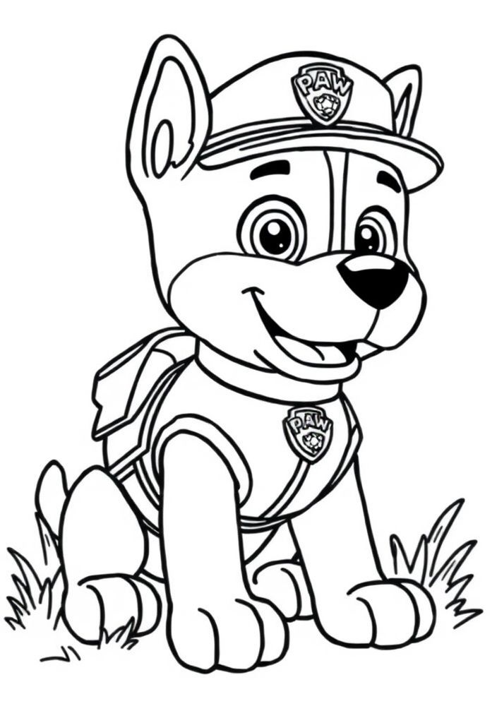 Desenho de Marshall, o Bombeiro da Patrulha Canina para colorir