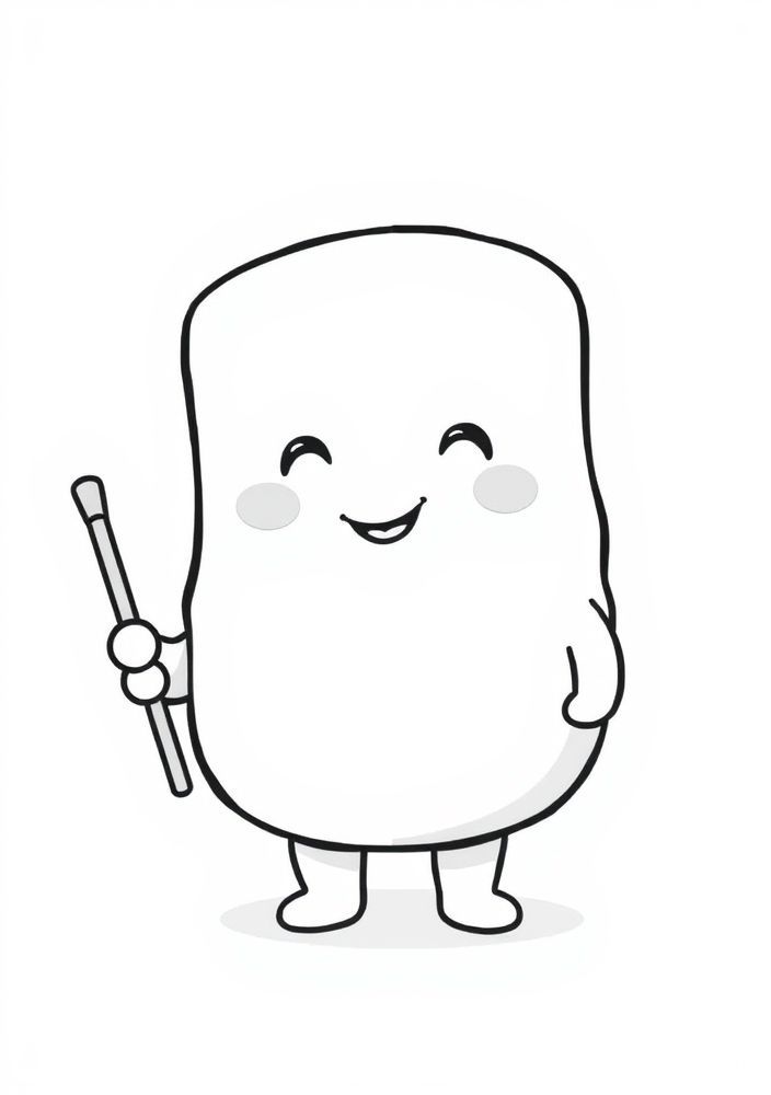 Desenho de Marshmallow Kawaii para colorir