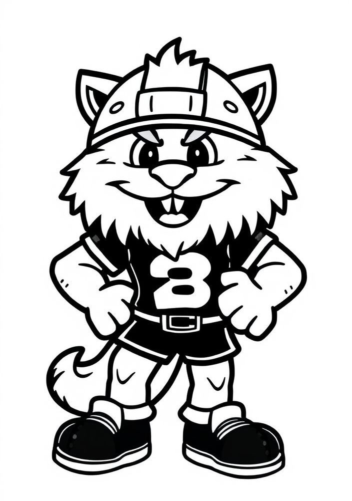 Desenho de Mascote de Equipe Esportiva para colorir