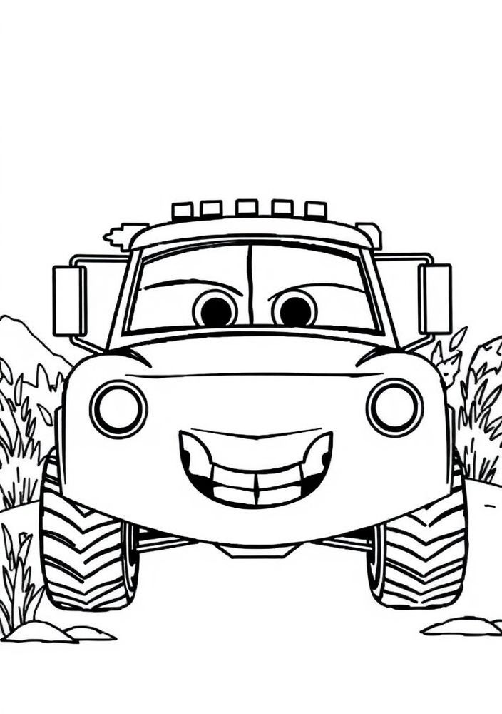 Desenho de Mate, o caminhão guincho para colorir