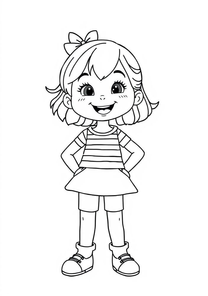Desenho de Menina de Listras para Colorir
