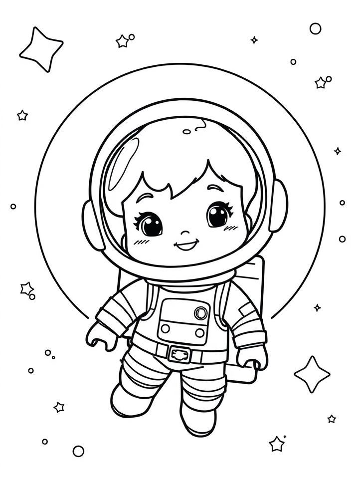 Desenho de Menino Astronauta para colorir