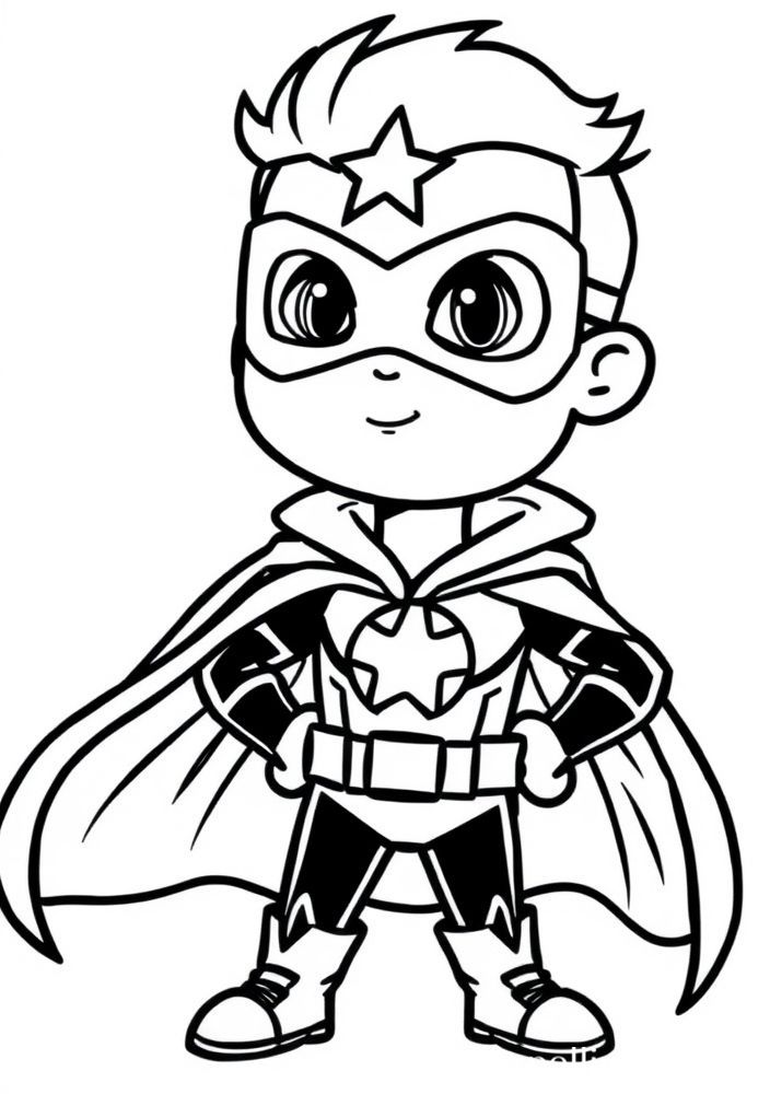 Desenho de Menino Super-Herói para colorir