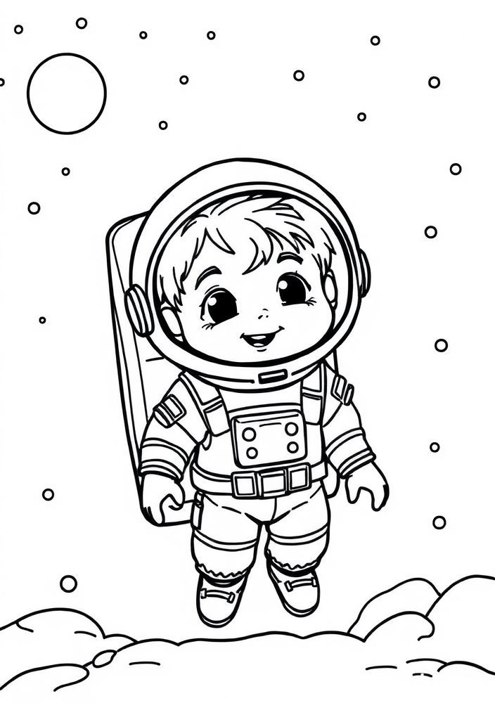 Desenho de Menino astronauta para colorir