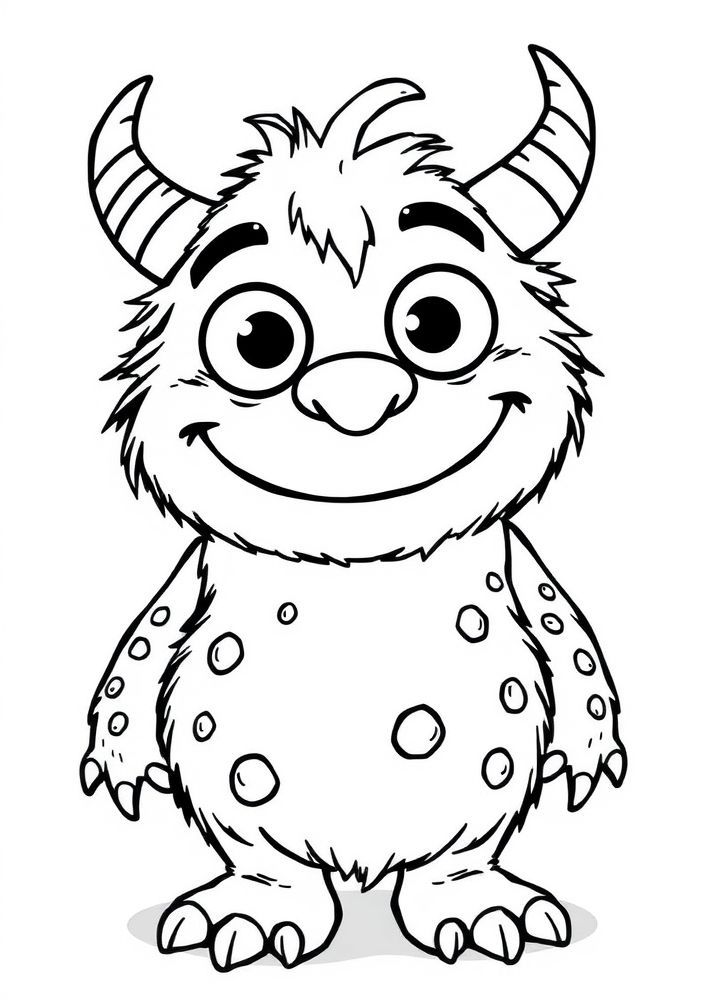Desenho de Monstro Amigável para colorir