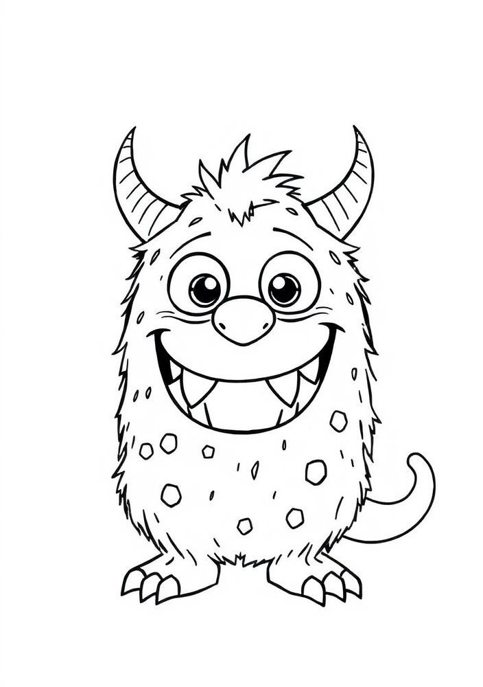 Desenho de Monstro Amigável para colorir