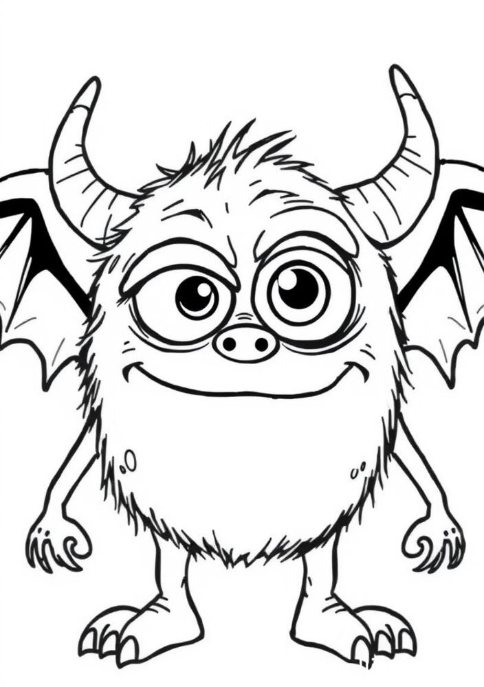 Desenho de Monstro Divertido para colorir