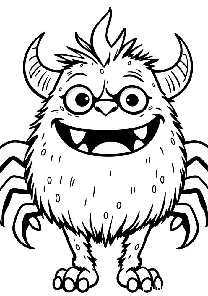 Desenho de Monstro Divertido para colorir