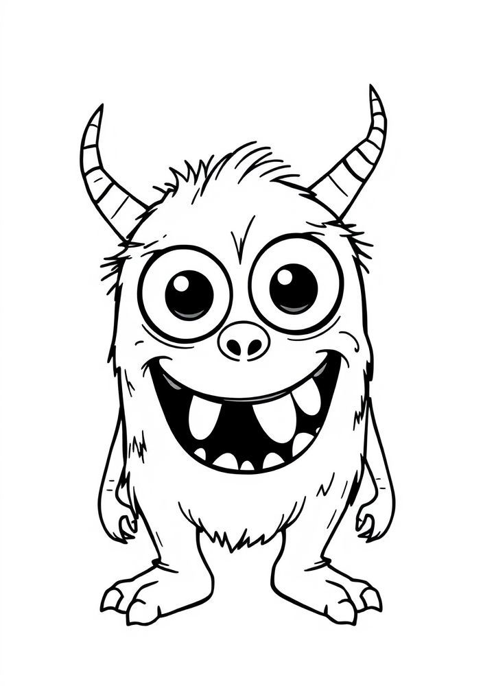 Desenho de Monstro divertido para colorir