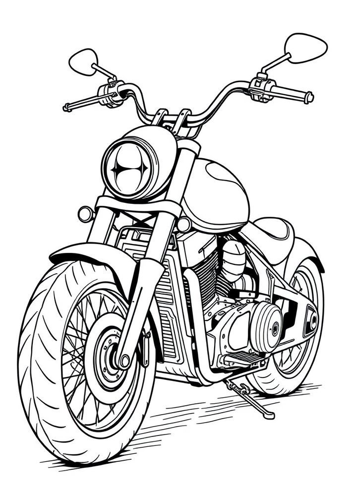 Desenho de Mota Customizada para colorir