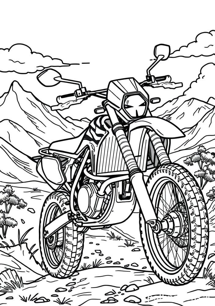 Desenho de Mota Off-Road para colorir