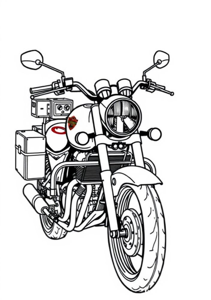 Desenho de Mota com Acessórios para colorir