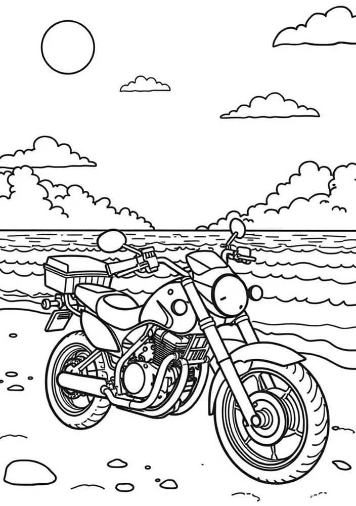 Desenho de Mota na Praia para colorir