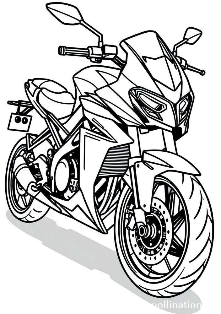 Desenho de Moto Abstrata para colorir