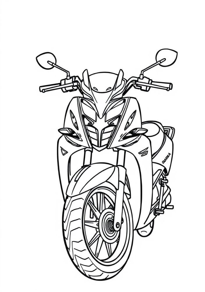 Desenho de Moto Amiga do Meio Ambiente para colorir