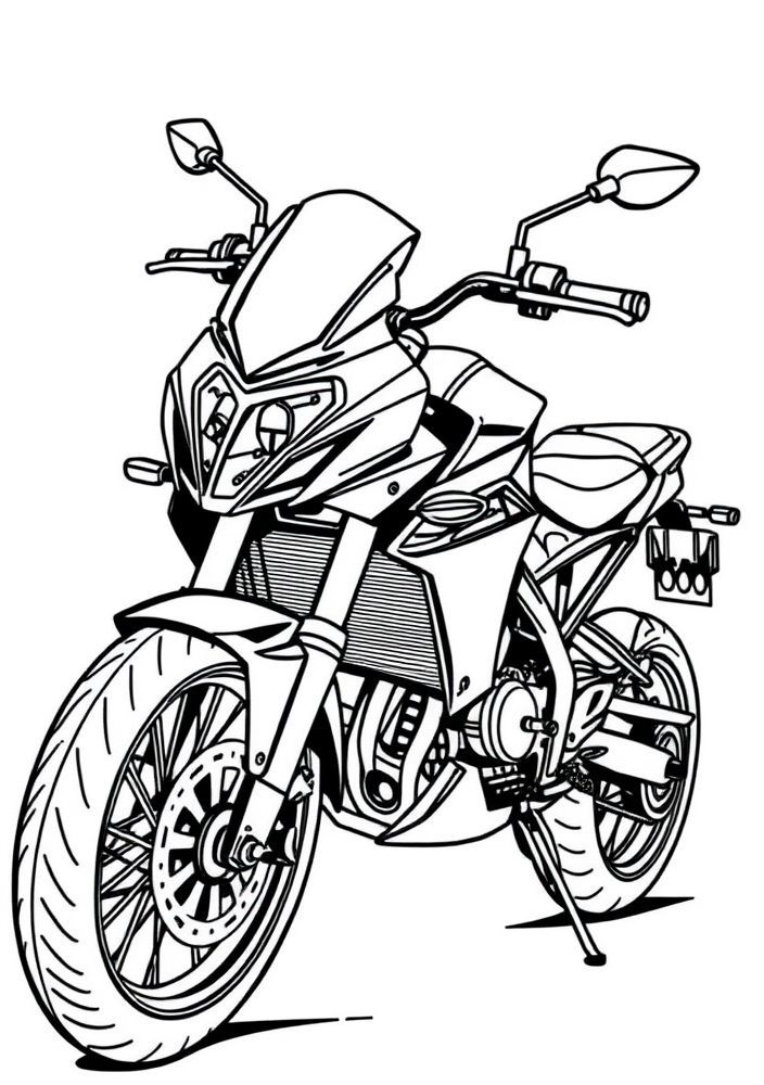 Desenho de Moto Artística para colorir