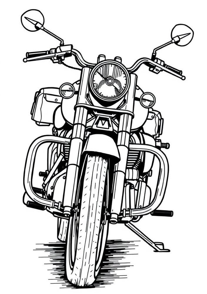 Desenho de Moto Clássica para colorir