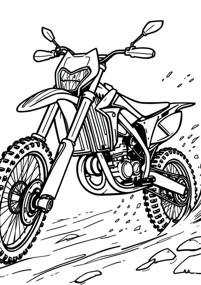 Desenho de Moto Cross para colorir