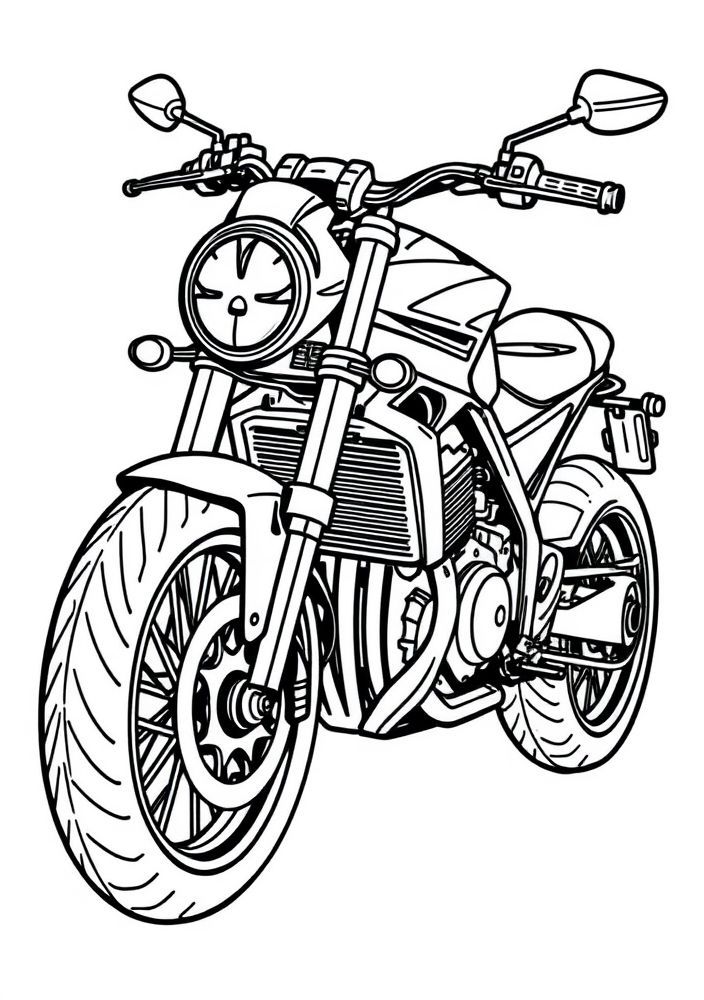 Desenho de Moto Customizada para colorir