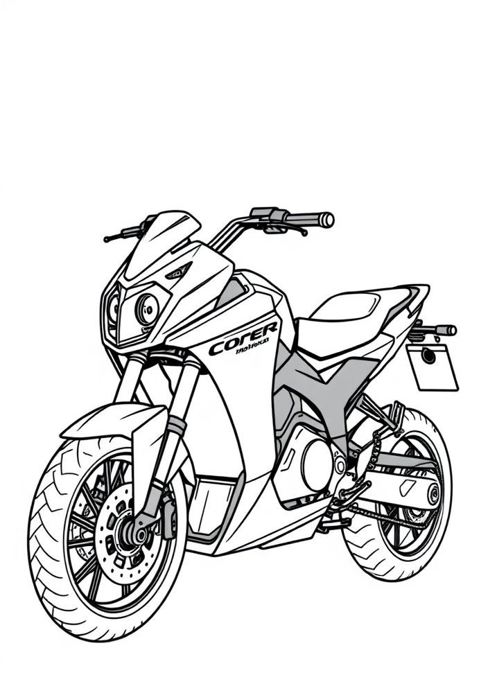 Desenho de Moto Elétrica Moderna para colorir