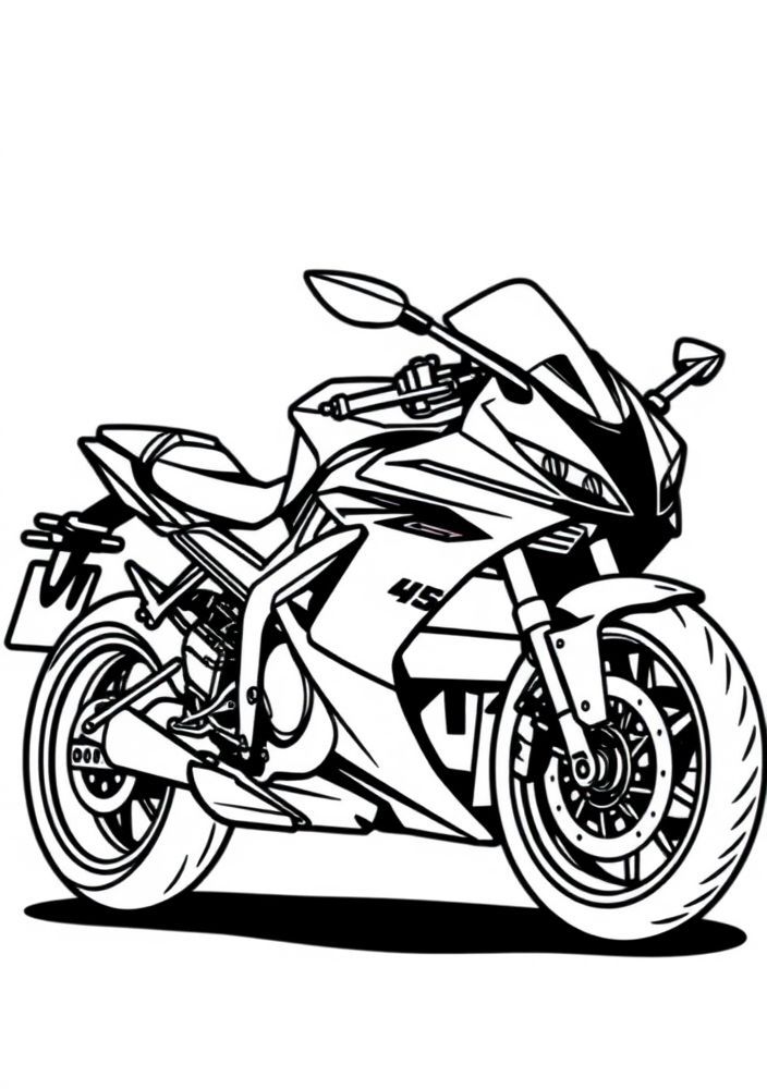 Desenho de Moto Esportiva para colorir