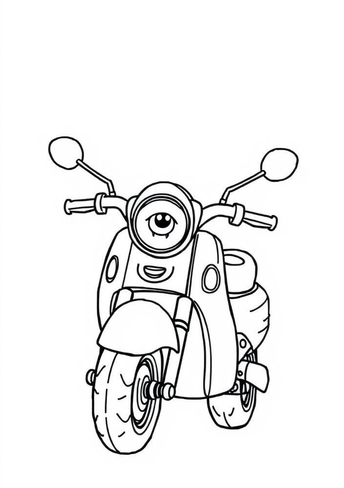 Desenho de Moto Infantil para colorir
