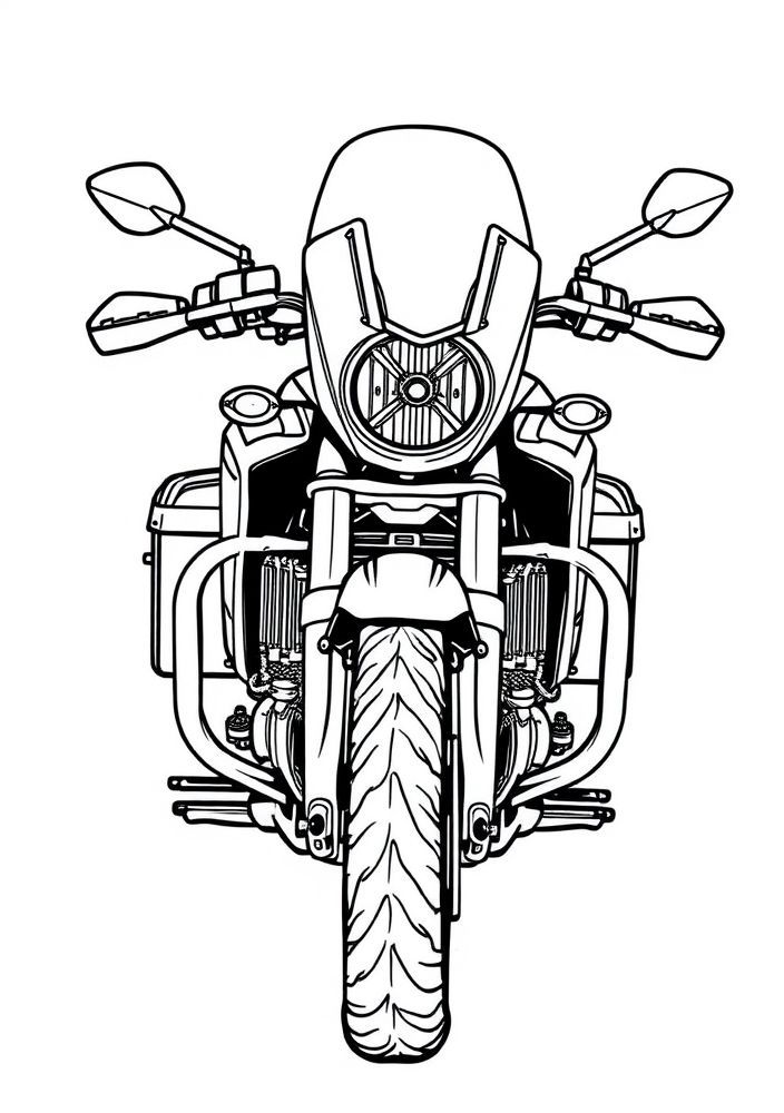 Desenho de Moto Touring para colorir