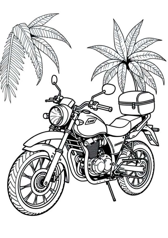 Desenho de Moto Tropicana para colorir
