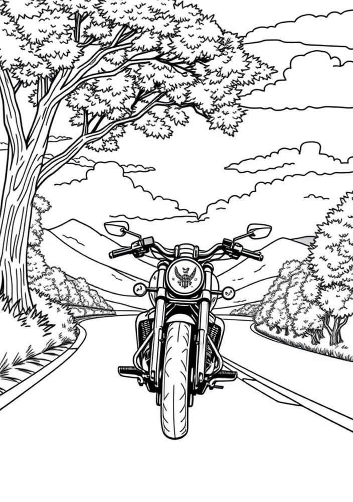 Desenho de Moto de Estrada para colorir
