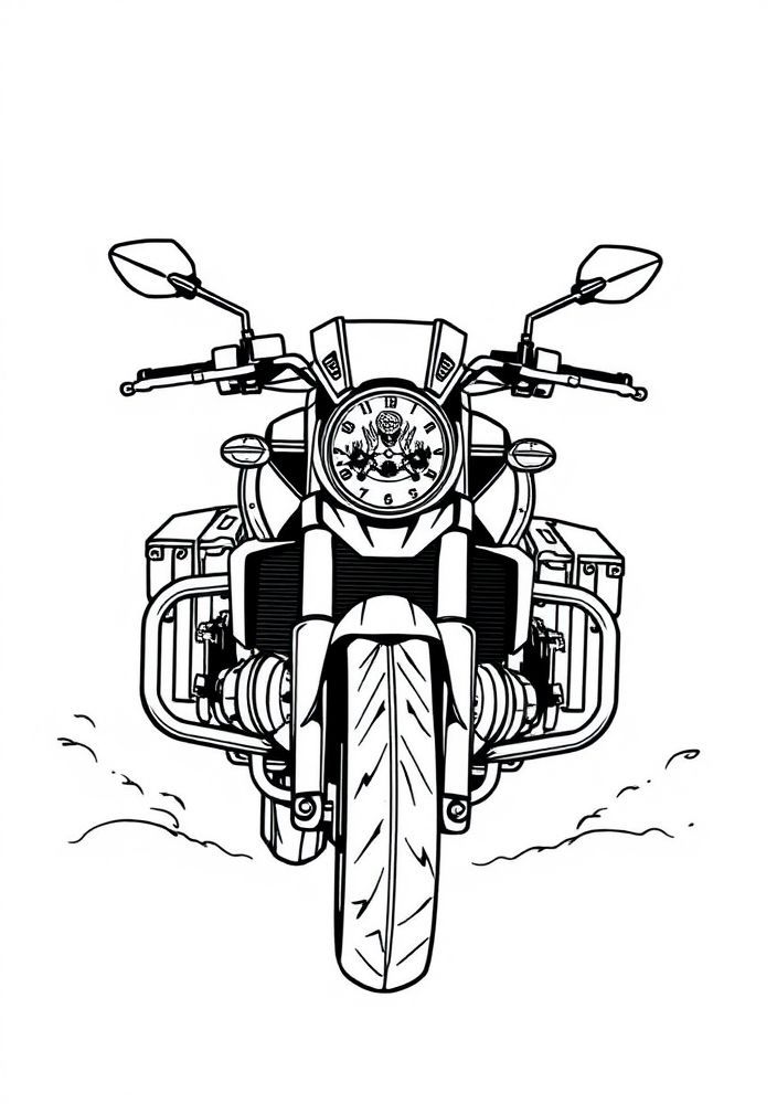 Desenho de Moto de Guerra para colorir