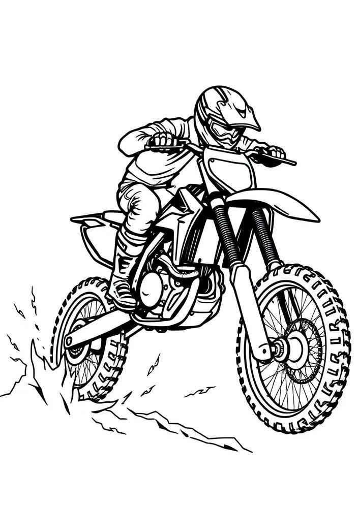 Desenho de Moto de Motocross para colorir