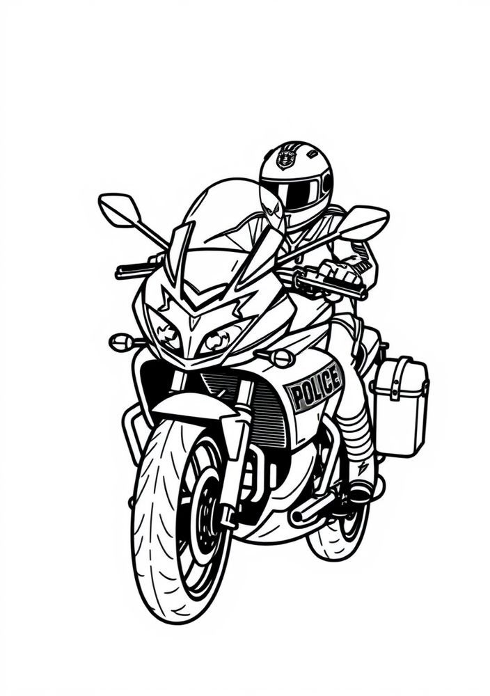 Desenho de Moto de Segurança Pública para colorir