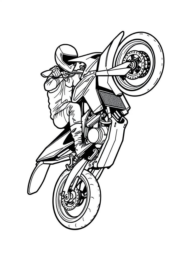 Desenho de Moto de Stunt para colorir