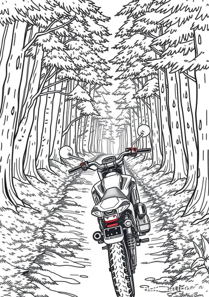 Desenho de Moto de Trail para colorir